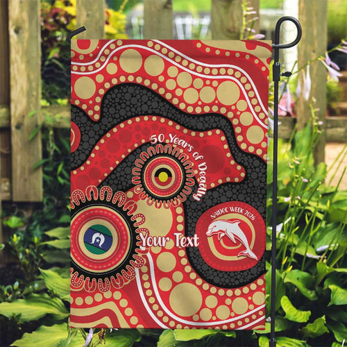 Dolphins NAIDOC Week 2026 Personalised Garden Flag 50 Years of Deadly Aboriginal Art
