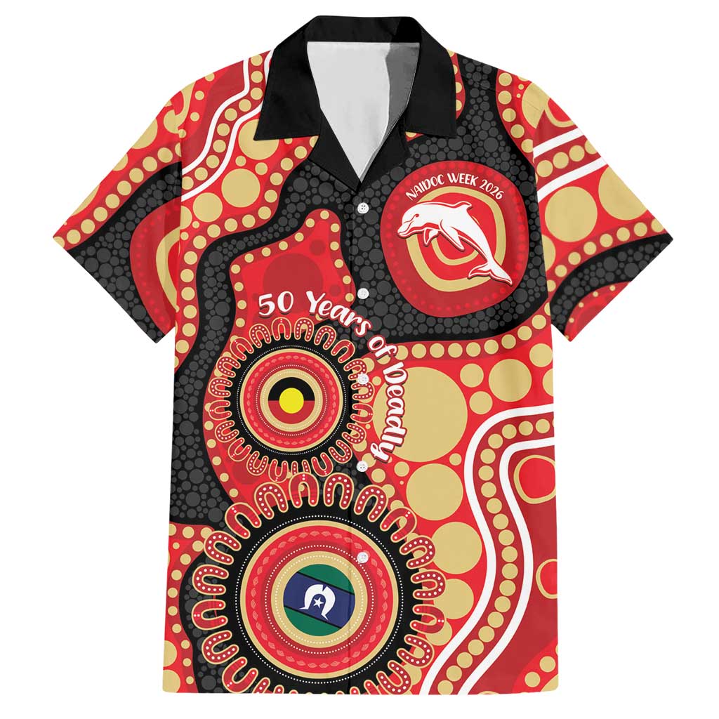 Dolphins NAIDOC Week 2026 Personalised Hawaiian Shirt 50 Years of Deadly Aboriginal Art