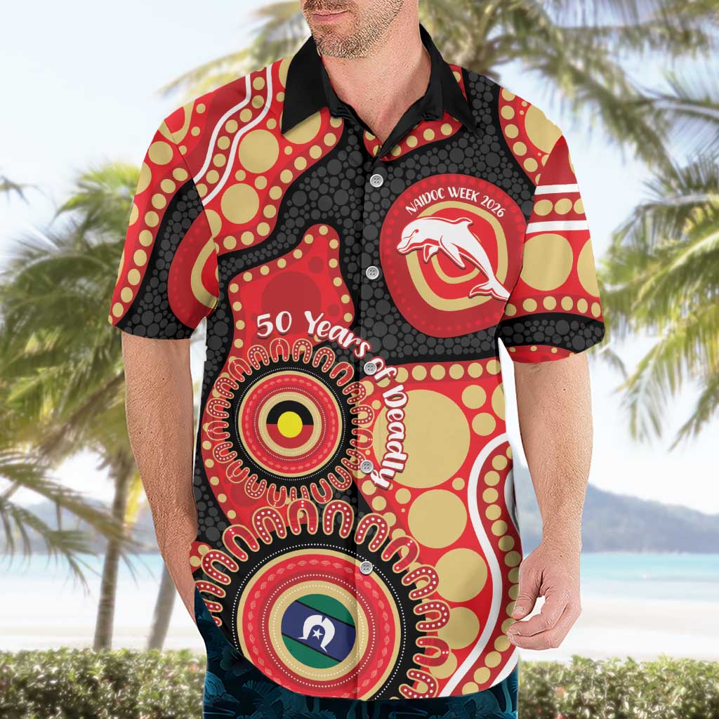 Dolphins NAIDOC Week 2026 Personalised Hawaiian Shirt 50 Years of Deadly Aboriginal Art