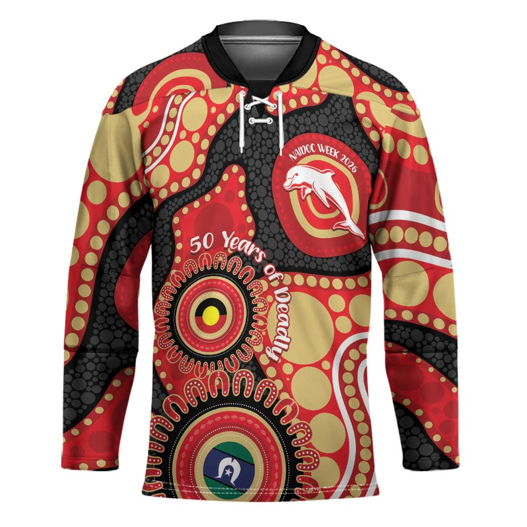 Dolphins NAIDOC Week 2026 Personalised Hockey Jersey 50 Years of Deadly Aboriginal Art