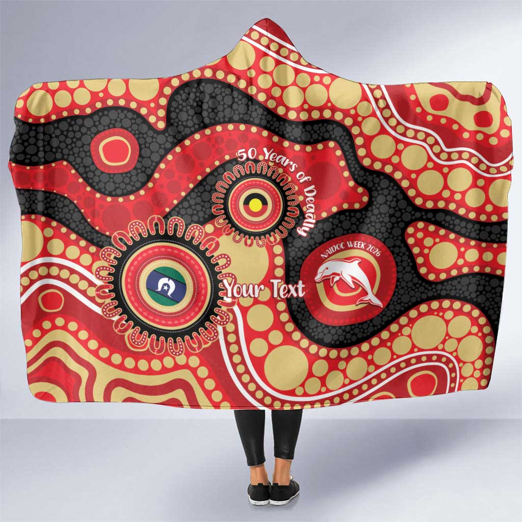 Dolphins NAIDOC Week 2026 Personalised Hooded Blanket 50 Years of Deadly Aboriginal Art