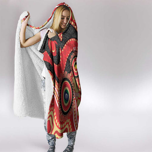 Dolphins NAIDOC Week 2026 Personalised Hooded Blanket 50 Years of Deadly Aboriginal Art