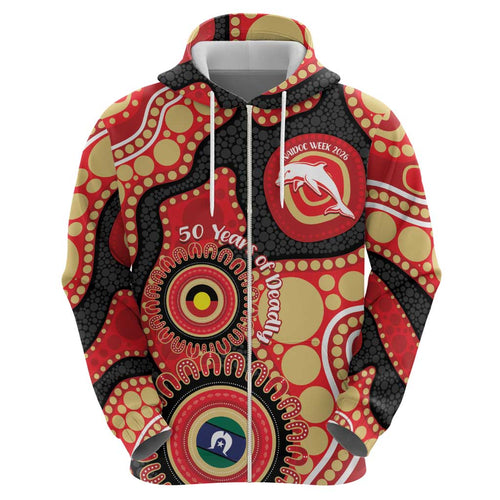 Dolphins NAIDOC Week 2026 Personalised Hoodie 50 Years of Deadly Aboriginal Art