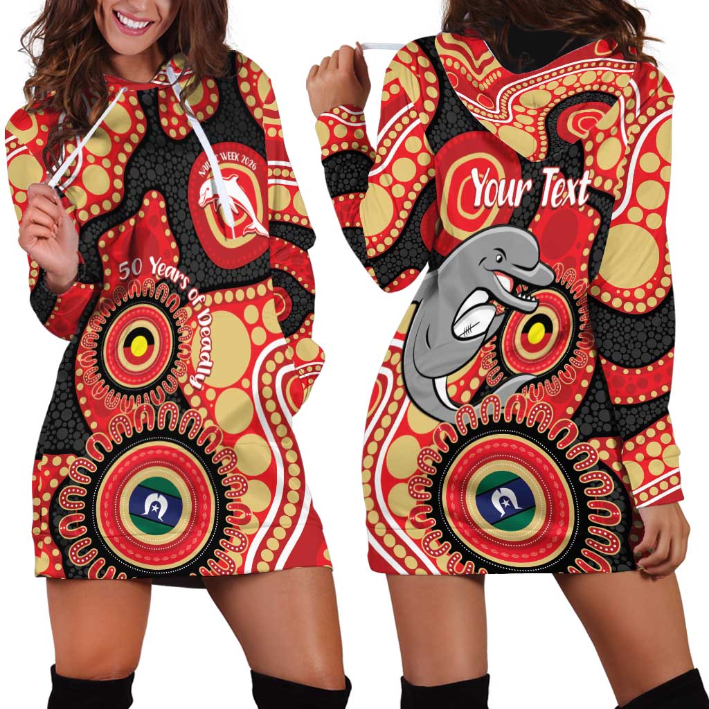 Dolphins NAIDOC Week 2026 Personalised Hoodie Dress 50 Years of Deadly Aboriginal Art
