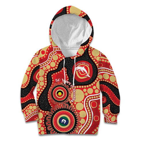 Dolphins NAIDOC Week 2026 Personalised Kid Hoodie 50 Years of Deadly Aboriginal Art