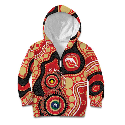 Dolphins NAIDOC Week 2026 Personalised Kid Hoodie 50 Years of Deadly Aboriginal Art