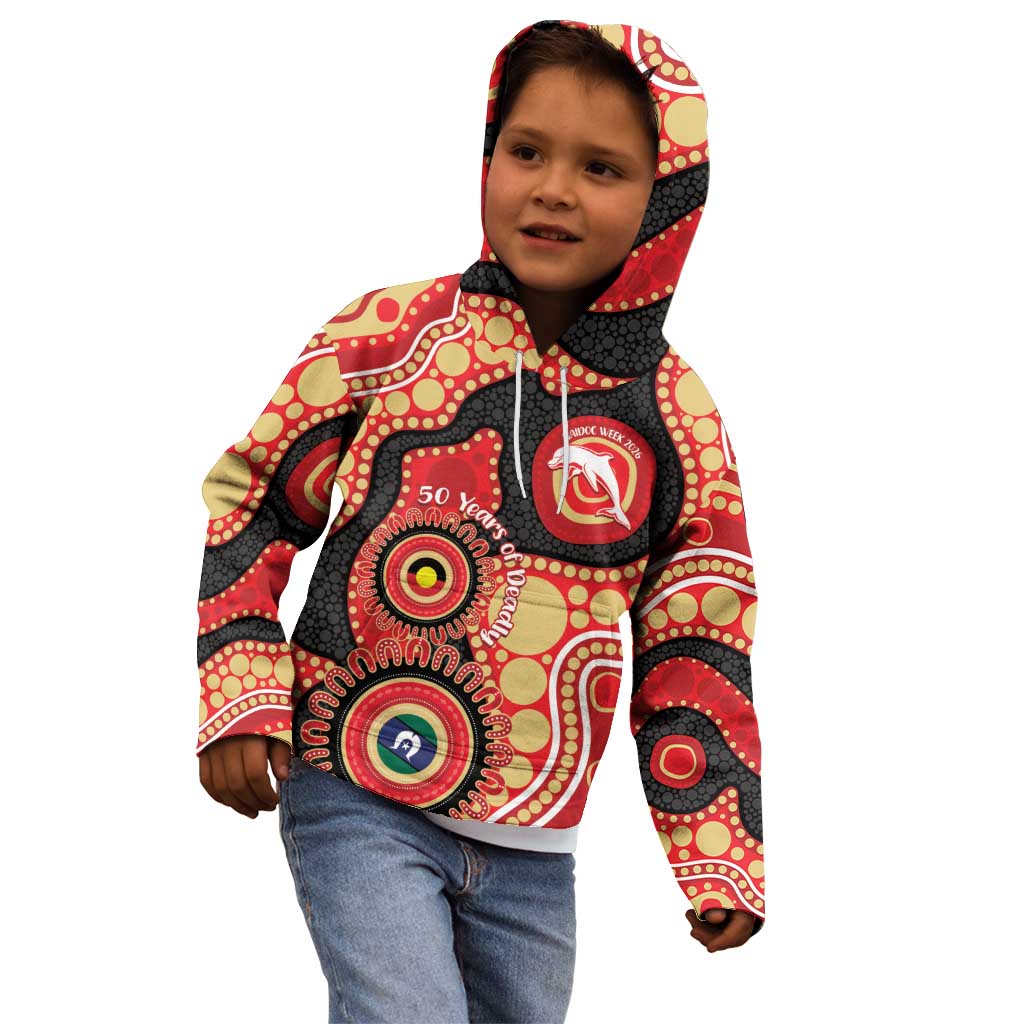 Dolphins NAIDOC Week 2026 Personalised Kid Hoodie 50 Years of Deadly Aboriginal Art