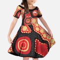 Dolphins NAIDOC Week 2026 Personalised Kid Short Sleeve Dress 50 Years of Deadly Aboriginal Art