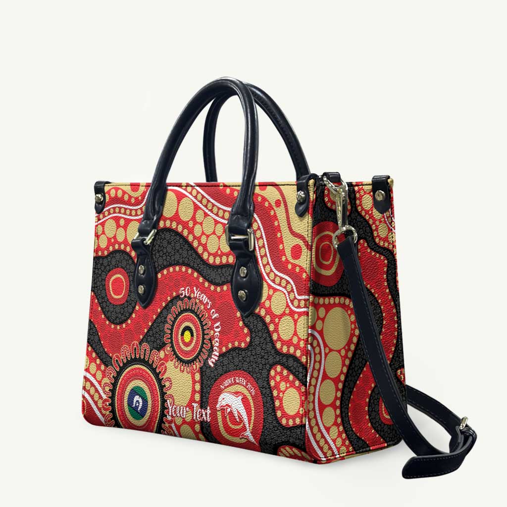 Dolphins NAIDOC Week 2026 Personalised Leather Bag 50 Years of Deadly Aboriginal Art