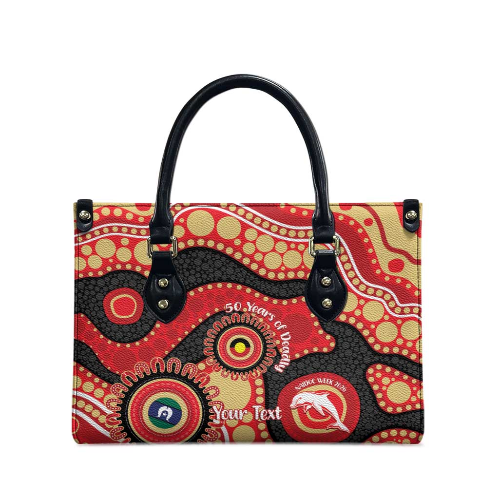 Dolphins NAIDOC Week 2026 Personalised Leather Bag 50 Years of Deadly Aboriginal Art