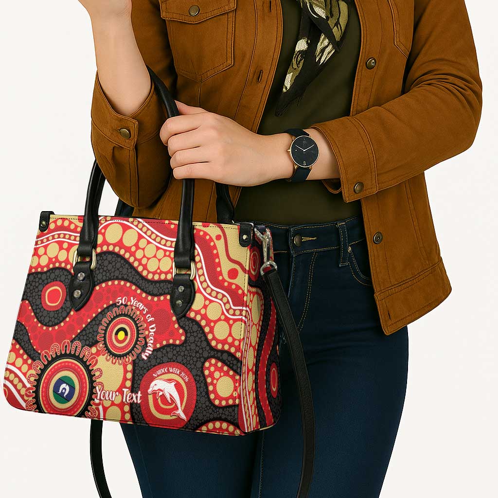 Dolphins NAIDOC Week 2026 Personalised Leather Bag 50 Years of Deadly Aboriginal Art