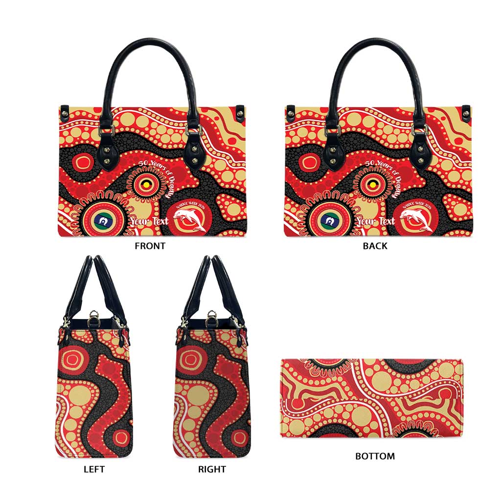 Dolphins NAIDOC Week 2026 Personalised Leather Bag 50 Years of Deadly Aboriginal Art