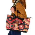 Dolphins NAIDOC Week 2026 Personalised Leather Tote Bag 50 Years of Deadly Aboriginal Art