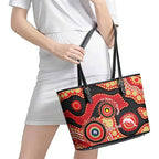 Dolphins NAIDOC Week 2026 Personalised Leather Tote Bag 50 Years of Deadly Aboriginal Art