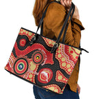 Dolphins NAIDOC Week 2026 Personalised Leather Tote Bag 50 Years of Deadly Aboriginal Art