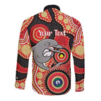 Dolphins NAIDOC Week 2026 Personalised Long Sleeve Button Shirt 50 Years of Deadly Aboriginal Art