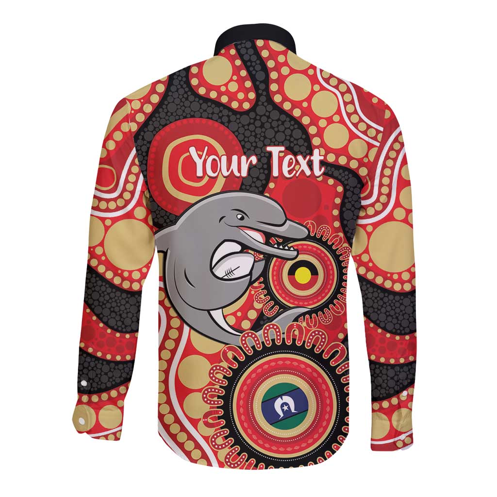 Dolphins NAIDOC Week 2026 Personalised Long Sleeve Button Shirt 50 Years of Deadly Aboriginal Art