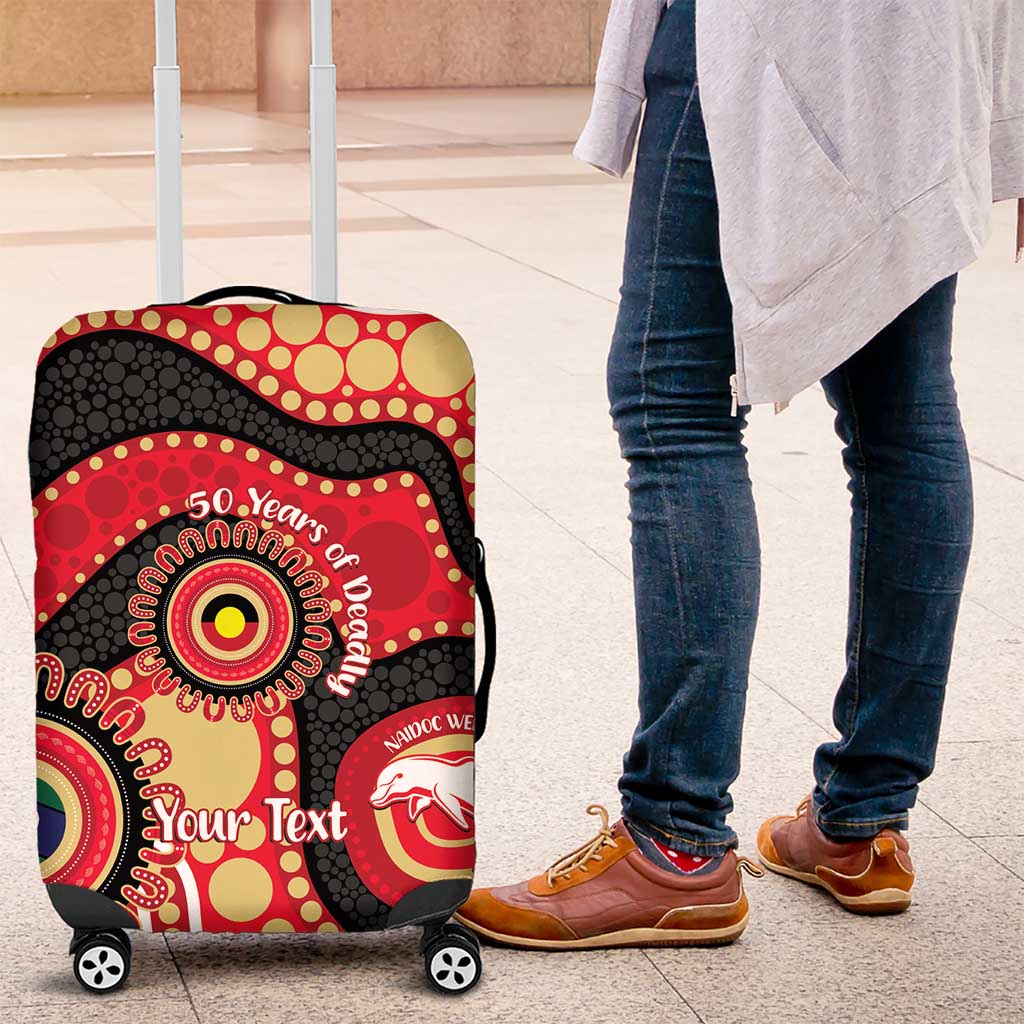 Dolphins NAIDOC Week 2026 Personalised Luggage Cover 50 Years of Deadly Aboriginal Art