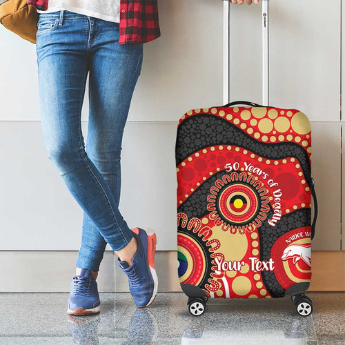Dolphins NAIDOC Week 2026 Personalised Luggage Cover 50 Years of Deadly Aboriginal Art