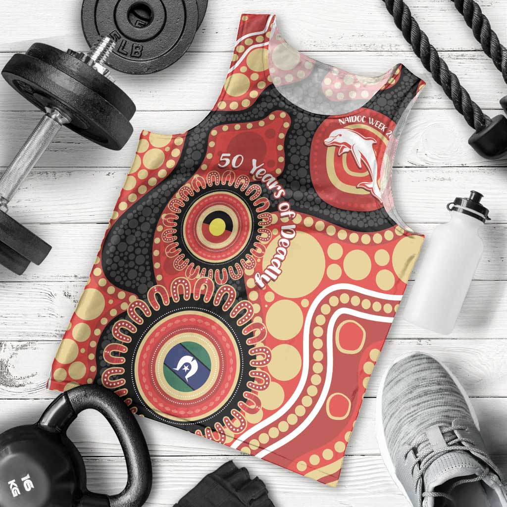 Dolphins NAIDOC Week 2026 Personalised Men Tank Top 50 Years of Deadly Aboriginal Art