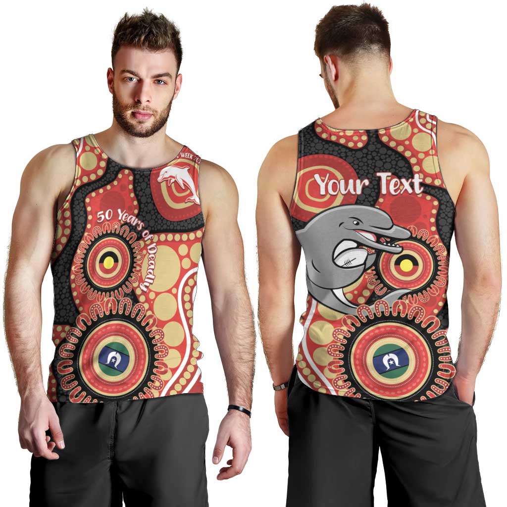 Dolphins NAIDOC Week 2026 Personalised Men Tank Top 50 Years of Deadly Aboriginal Art