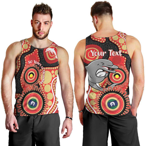 Dolphins NAIDOC Week 2026 Personalised Men Tank Top 50 Years of Deadly Aboriginal Art