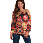 Dolphins NAIDOC Week 2026 Personalised Off Shoulder Sweater 50 Years of Deadly Aboriginal Art