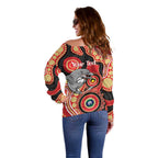 Dolphins NAIDOC Week 2026 Personalised Off Shoulder Sweater 50 Years of Deadly Aboriginal Art