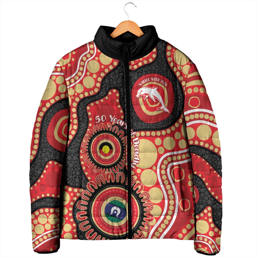 Dolphins NAIDOC Week 2026 Personalised Padded Jacket 50 Years of Deadly Aboriginal Art