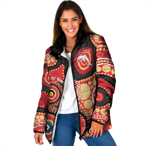 Dolphins NAIDOC Week 2026 Personalised Padded Jacket 50 Years of Deadly Aboriginal Art