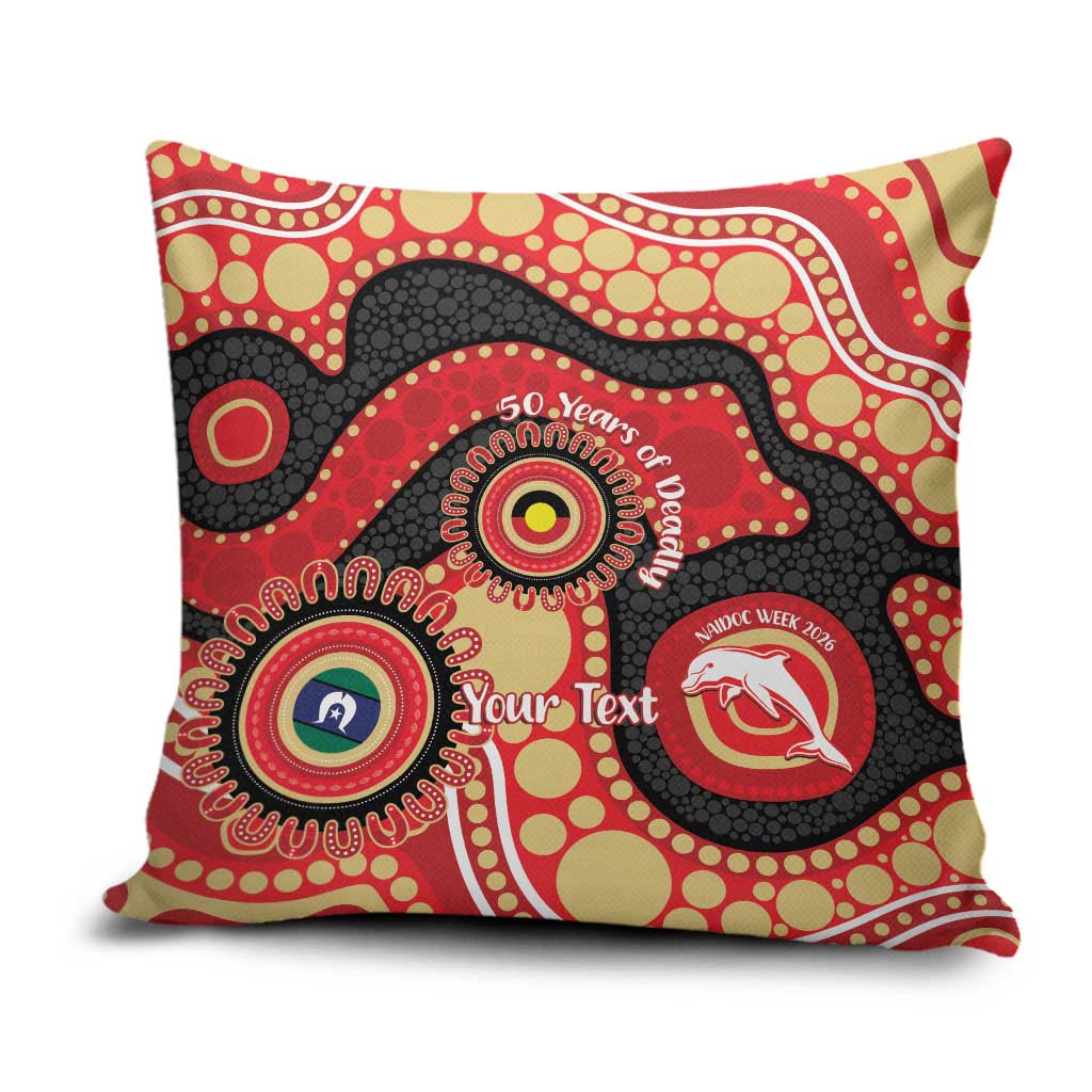Dolphins NAIDOC Week 2026 Personalised Pillow Cover 50 Years of Deadly Aboriginal Art