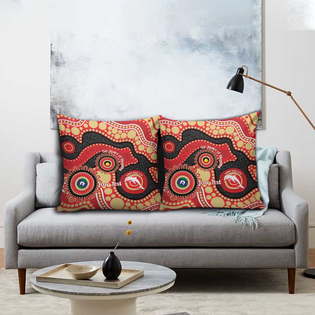 Dolphins NAIDOC Week 2026 Personalised Pillow Cover 50 Years of Deadly Aboriginal Art