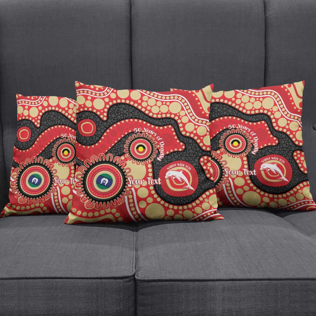 Dolphins NAIDOC Week 2026 Personalised Pillow Cover 50 Years of Deadly Aboriginal Art
