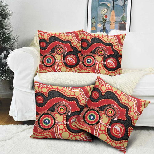 Dolphins NAIDOC Week 2026 Personalised Pillow Cover 50 Years of Deadly Aboriginal Art