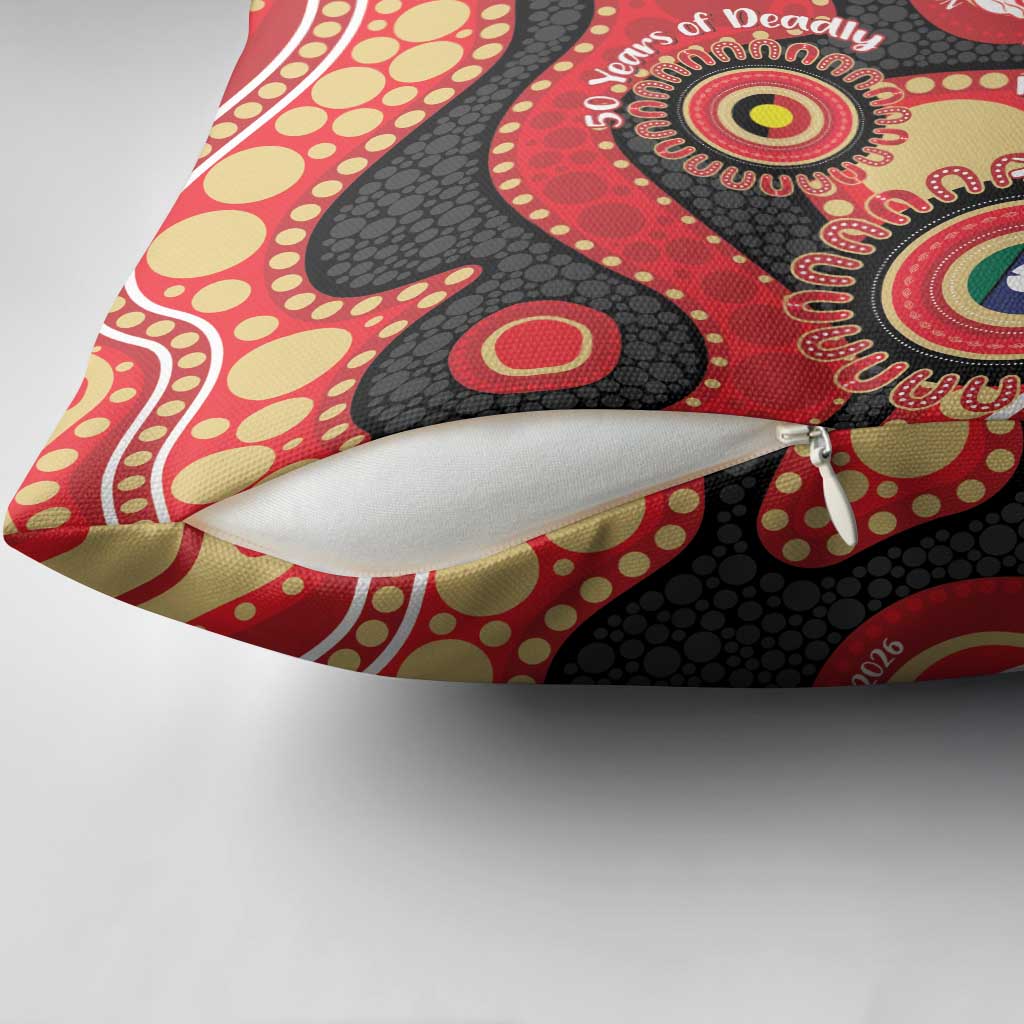 Dolphins NAIDOC Week 2026 Personalised Pillow Cover 50 Years of Deadly Aboriginal Art