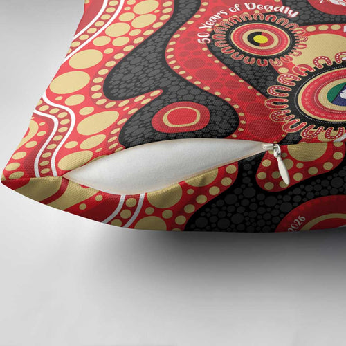 Dolphins NAIDOC Week 2026 Personalised Pillow Cover 50 Years of Deadly Aboriginal Art