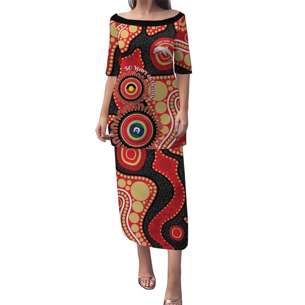 Dolphins NAIDOC Week 2026 Personalised Puletasi 50 Years of Deadly Aboriginal Art