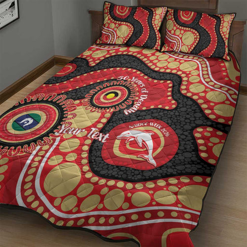 Dolphins NAIDOC Week 2026 Personalised Quilt Bed Set 50 Years of Deadly Aboriginal Art