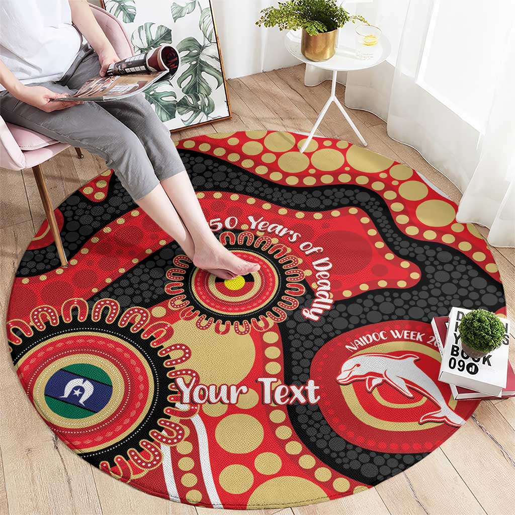 Dolphins NAIDOC Week 2026 Personalised Round Carpet 50 Years of Deadly Aboriginal Art