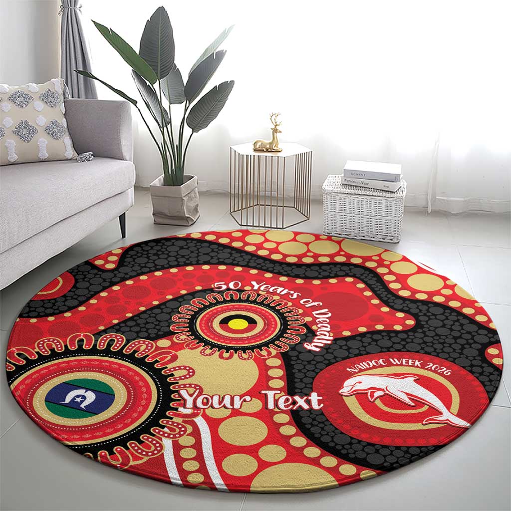 Dolphins NAIDOC Week 2026 Personalised Round Carpet 50 Years of Deadly Aboriginal Art