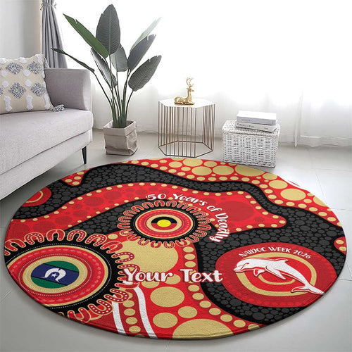 Dolphins NAIDOC Week 2026 Personalised Round Carpet 50 Years of Deadly Aboriginal Art