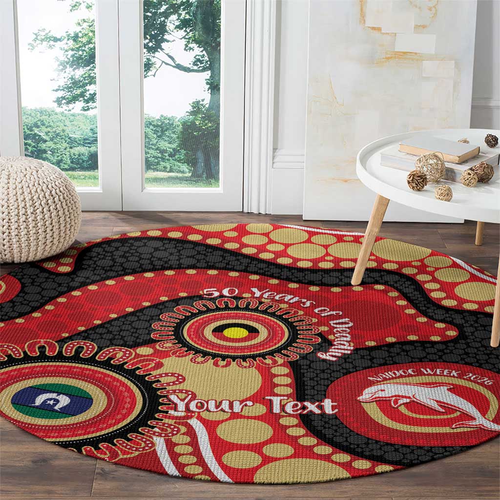 Dolphins NAIDOC Week 2026 Personalised Round Carpet 50 Years of Deadly Aboriginal Art