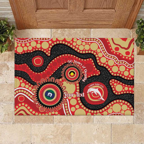 Dolphins NAIDOC Week 2026 Personalised Rubber Doormat 50 Years of Deadly Aboriginal Art