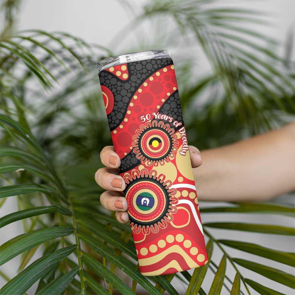 Dolphins NAIDOC Week 2026 Personalised Skinny Tumbler 50 Years of Deadly Aboriginal Art