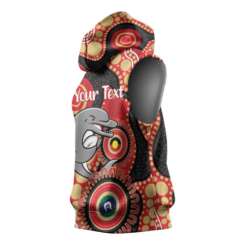 Dolphins NAIDOC Week 2026 Personalised Sleeveless Hoodie 50 Years of Deadly Aboriginal Art