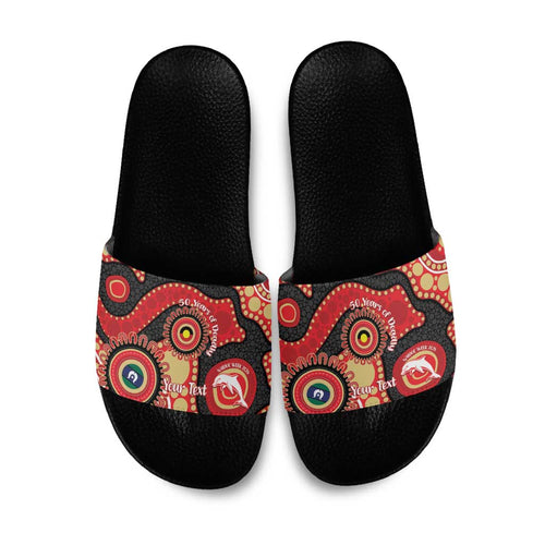 Dolphins NAIDOC Week 2026 Personalised Slide Sandals 50 Years of Deadly Aboriginal Art