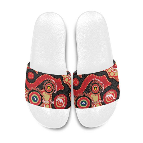Dolphins NAIDOC Week 2026 Personalised Slide Sandals 50 Years of Deadly Aboriginal Art