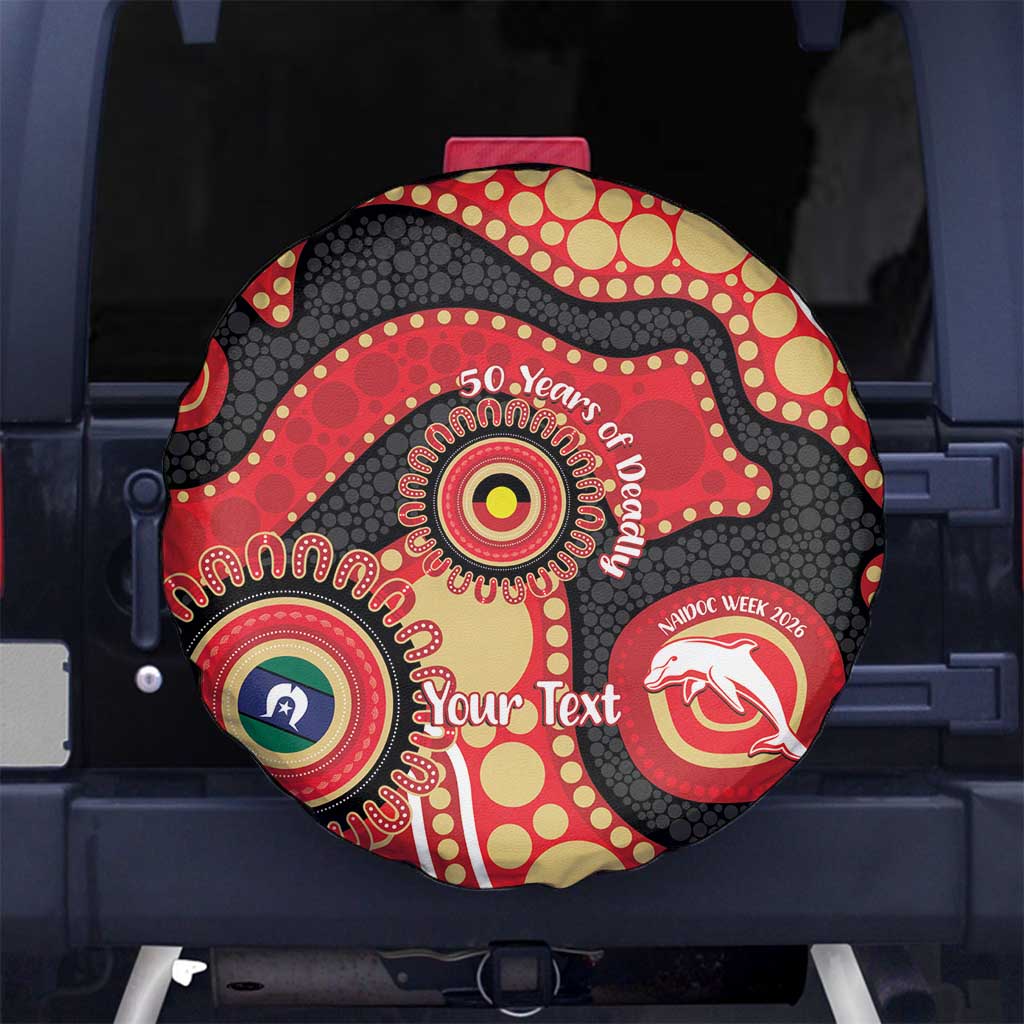 Dolphins NAIDOC Week 2026 Personalised Spare Tire Cover 50 Years of Deadly Aboriginal Art