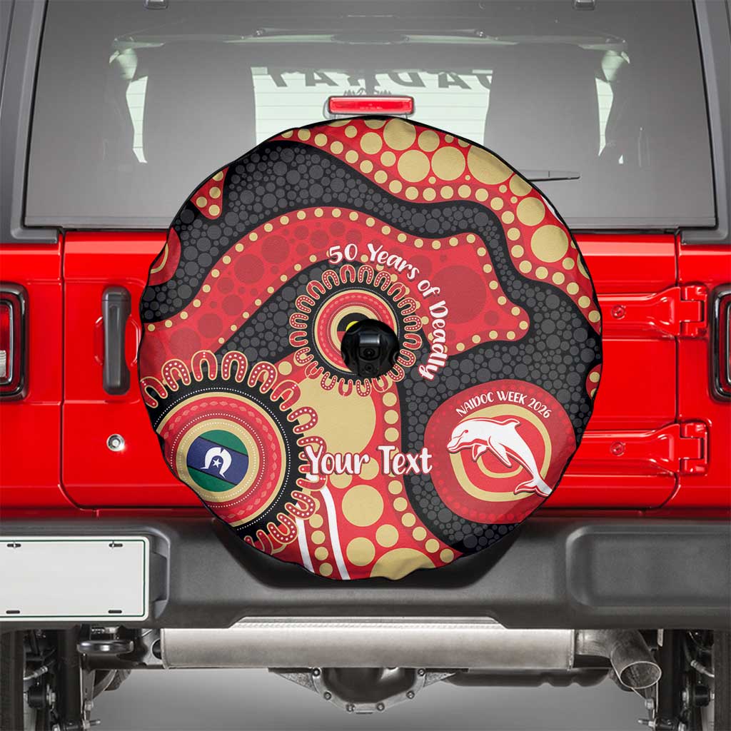 Dolphins NAIDOC Week 2026 Personalised Spare Tire Cover 50 Years of Deadly Aboriginal Art