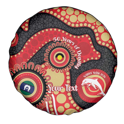 Dolphins NAIDOC Week 2026 Personalised Spare Tire Cover 50 Years of Deadly Aboriginal Art